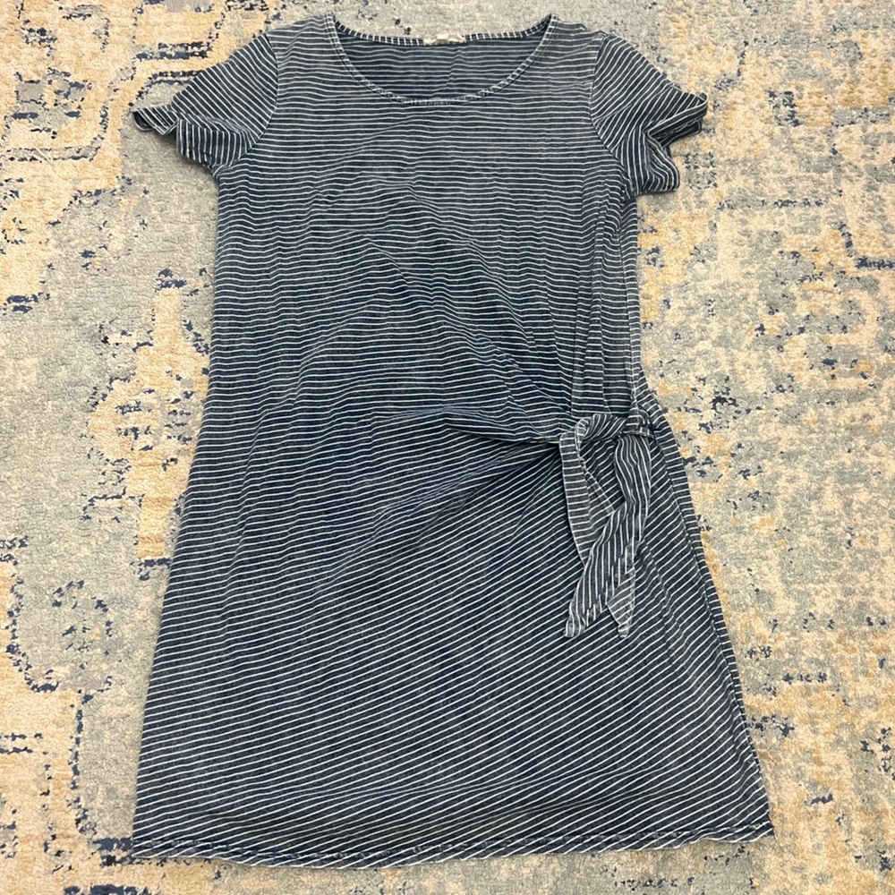 Anthropologie Jane and Delancey Striped Short Sleeve Dress 100% Cotton Size Med